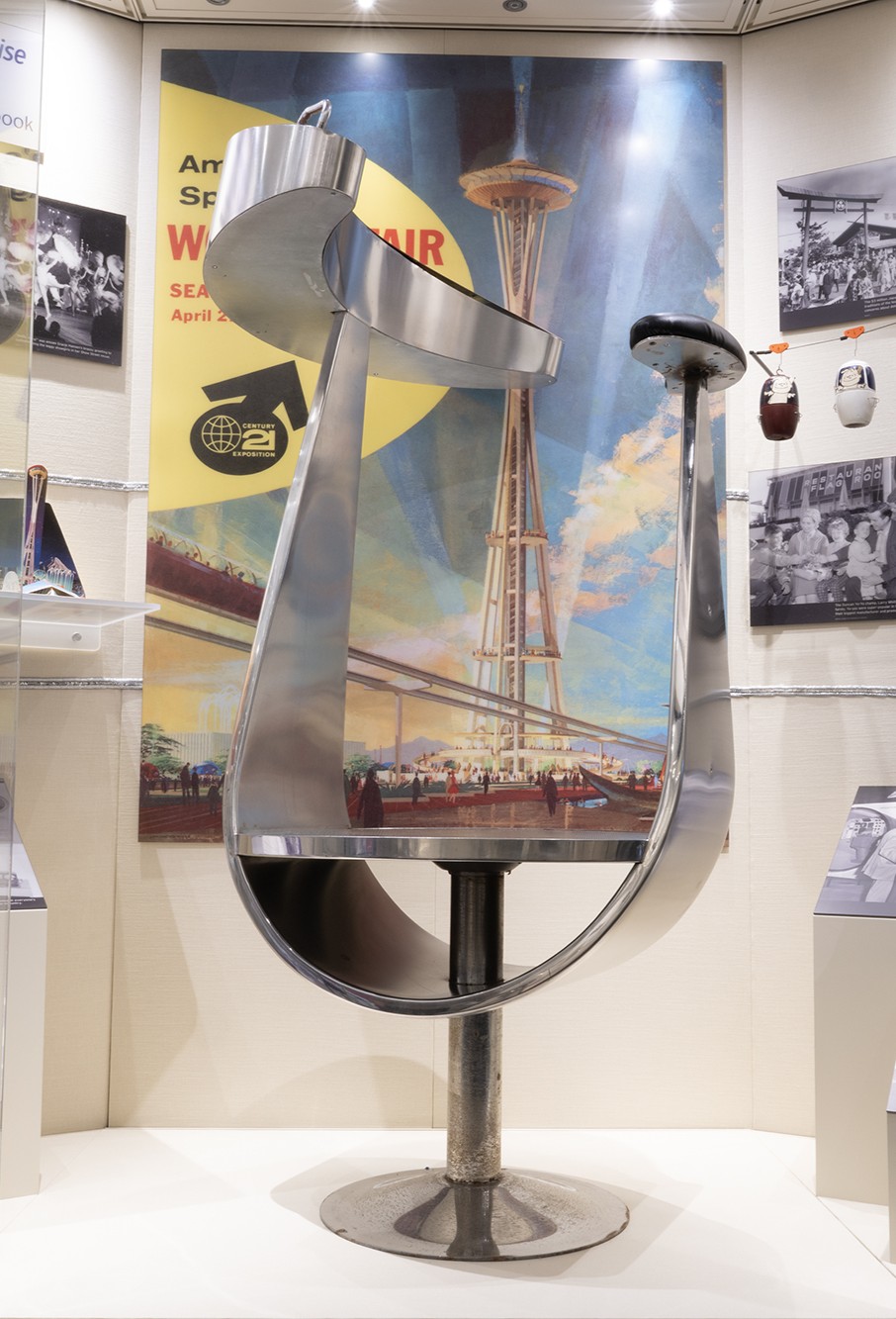 Image of Bubbleator Operator's chair from Century 21 Seattle World's Fair, ca. 1962